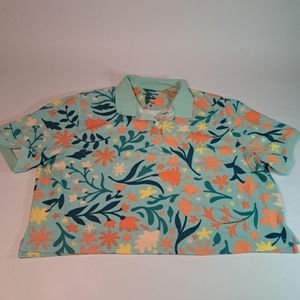 Cropped Nike polo with flower design